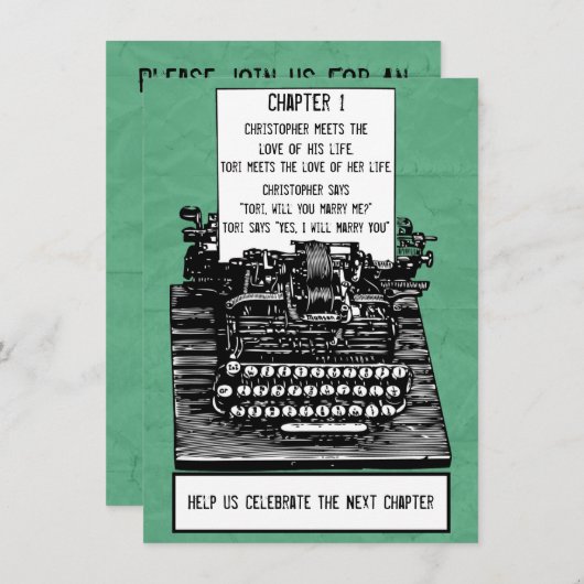 ヴィンテージタイプライター招待状 招待状 (正面/裏面)