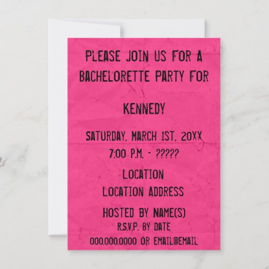 ヴィンテージタイプライター招待状 招待状 (裏面)