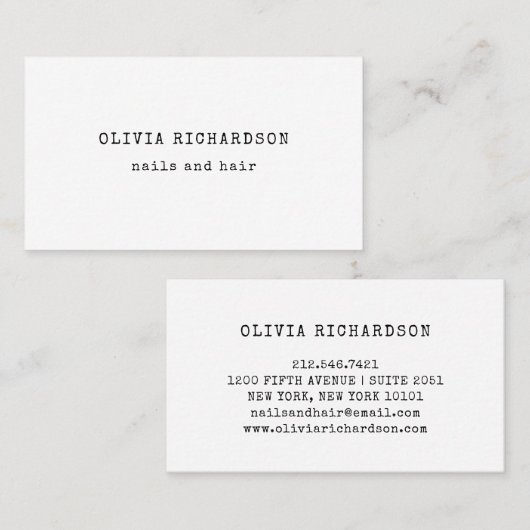 ヴィンテージタイプライター文字 |白黒 名刺 (正面/裏面)