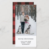 ヴィンテージタイプライター文字（赤い格子縞と写真付き） シーズンカード (正面/裏面)