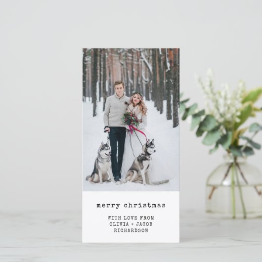 ヴィンテージタイプライター文字（赤い格子縞と写真付き） シーズンカード (スタンド正面)