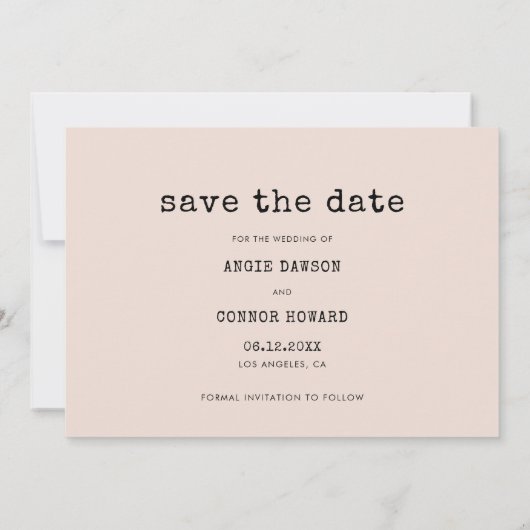 ヴィンテージタイプライター日付のフォトカードを保存 案内状 (裏面)