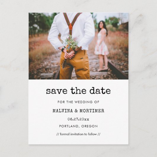 ヴィンテージタイプライター日付写真を保存 ポストカード (正面)