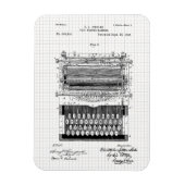ヴィンテージタイプライター特許イラストレーション マグネット (縦)