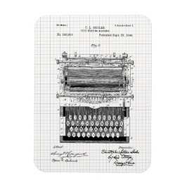 ヴィンテージタイプライター特許イラストレーション マグネット