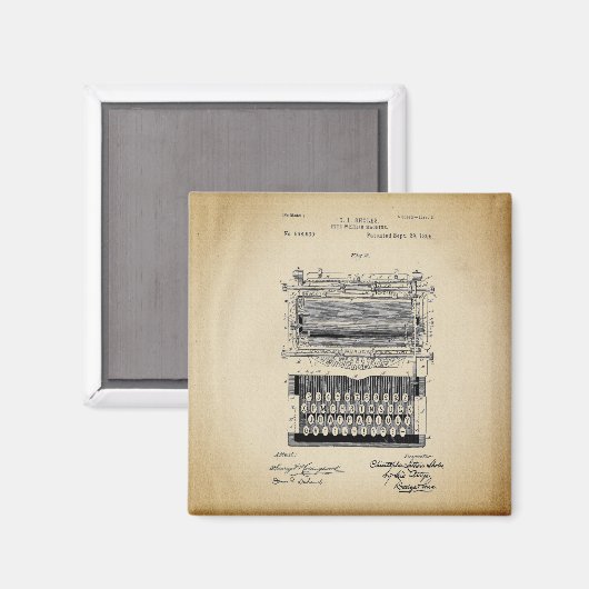 ヴィンテージタイプライター特許 マグネット (正面/裏面)