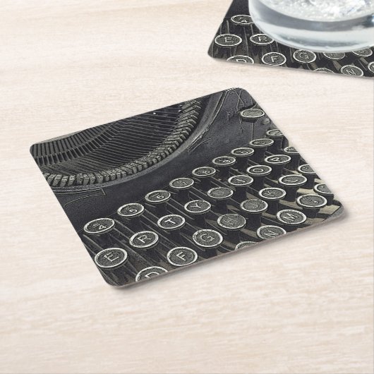 ヴィンテージタイプライター紙コースター スクエアペーパーコースター (アングル)