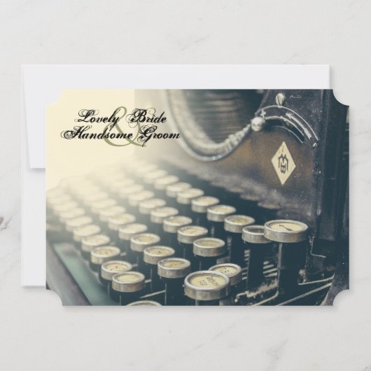 ヴィンテージタイプライター結婚式招待状 招待状 (裏面)