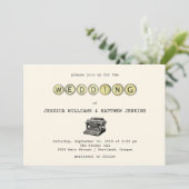 ヴィンテージタイプライター結婚式招待状 招待状 (スタンド正面)