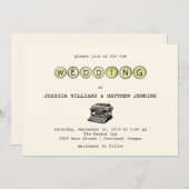 ヴィンテージタイプライター結婚式招待状 招待状 (正面/裏面)