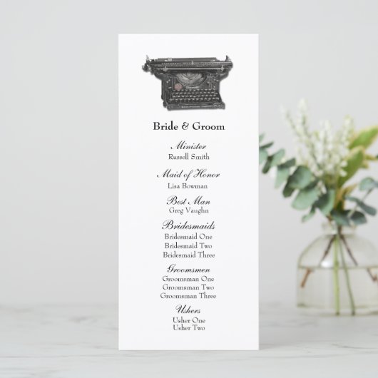 ヴィンテージタイプライター結婚式 プログラム (スタンド正面)