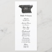 ヴィンテージタイプライター結婚式 プログラム (正面)