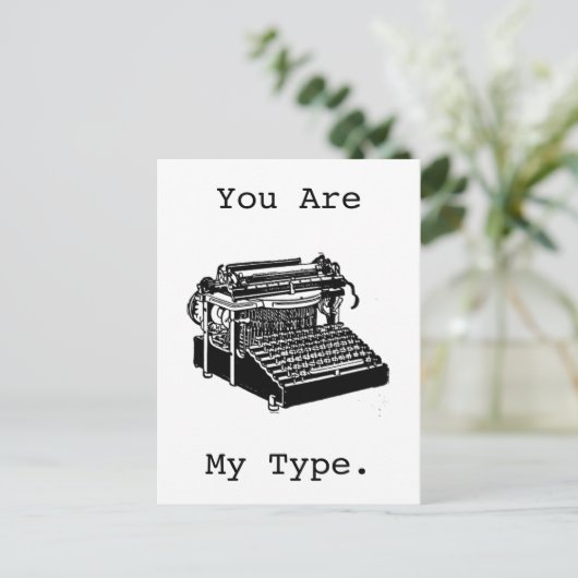 ヴィンテージタイプライター葉書 ポストカード (スタンド正面)