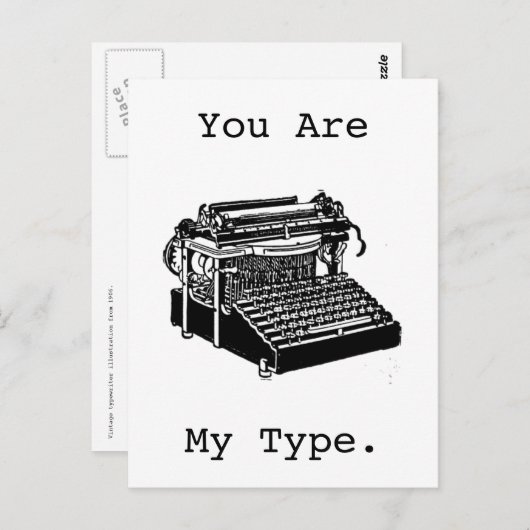 ヴィンテージタイプライター葉書 ポストカード (正面/裏面)