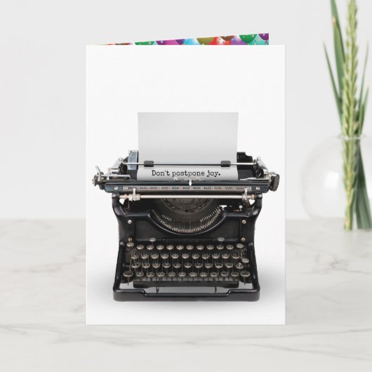 ヴィンテージタイプライター誕生日 サンキューカード (正面)