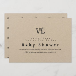 ヴィンテージタイプライター赤ちゃんシャワー招待状クラフトインク 招待状