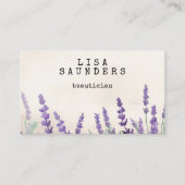 ヴィンテージタイプライター赤面ラベンダービューティシャン 名刺 (正面)