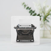 ヴィンテージタイプライター退職パーティー招待状 招待状 (スタンド正面)