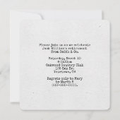 ヴィンテージタイプライター退職パーティー招待状 招待状 (裏面)