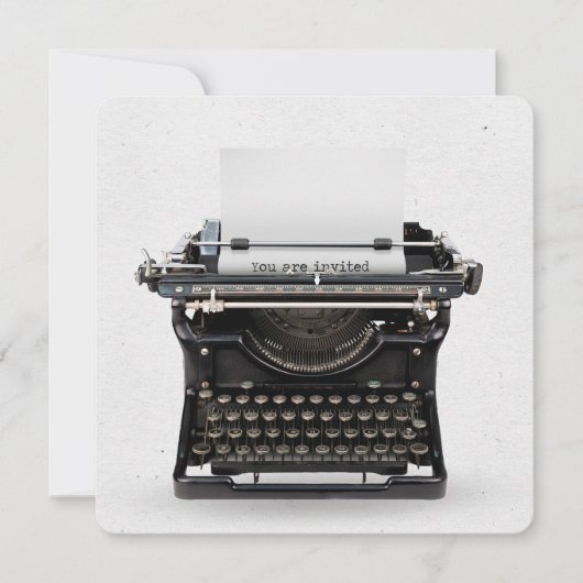 ヴィンテージタイプライター退職パーティー招待状 招待状 (正面)