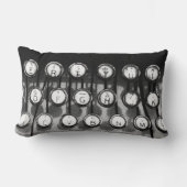 ヴィンテージタイプライター鍵アート装飾用クッション ランバークッション (正面)