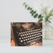 ヴィンテージタイプライター鍵オフィスパーティの招待状 インビテーションポストカード (スタンド正面)