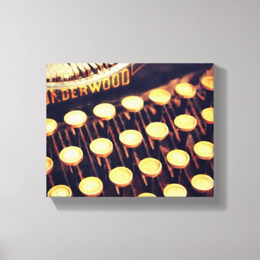 ヴィンテージタイプライター鍵キャンバスプリント キャンバスプリント (正面)