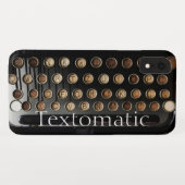 ヴィンテージタイプライター鍵ブラックsepiaアンティーク おもしろい Case-Mate iPhoneケース (裏面(横))