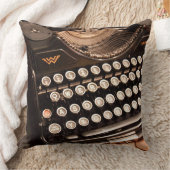 ヴィンテージタイプライター鍵装飾用クッション クッション (ブランケット)