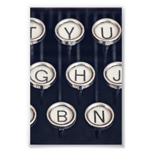 ヴィンテージタイプライター鍵 フォトプリント            (正面)