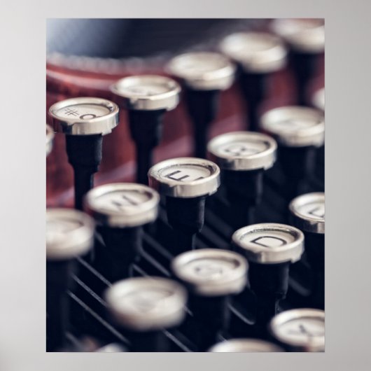 ヴィンテージタイプライター鍵 ポスター (正面)