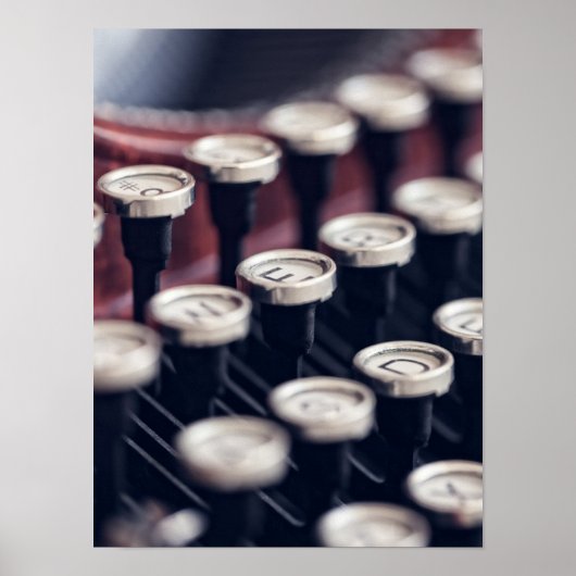 ヴィンテージタイプライター鍵 ポスター (正面)