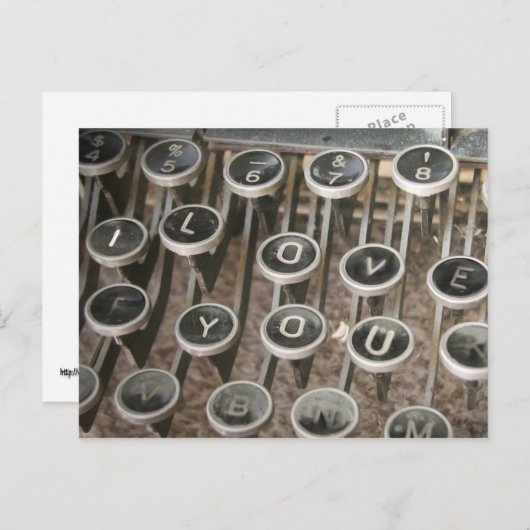 ヴィンテージタイプライター鍵「愛してる」 ポストカード (正面/裏面)