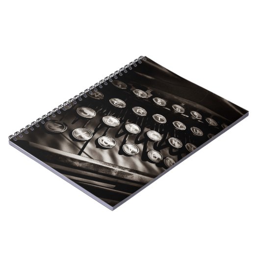 ヴィンテージタイプライター鍵(白黒) ノートブック (左側)