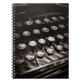 ヴィンテージタイプライター鍵(白黒) ノートブック (正面)