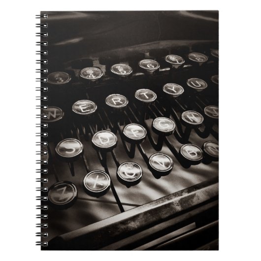 ヴィンテージタイプライター鍵(白黒) ノートブック (正面)
