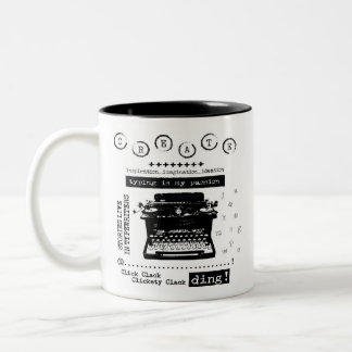 ヴィンテージタイプライター2トーンコーヒーマグ ツートーンマグカップ