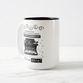 ヴィンテージタイプライター2トーンコーヒーマグ ツートーンマグカップ (正面左)