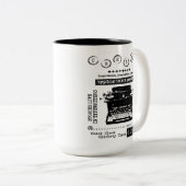 ヴィンテージタイプライター2トーンコーヒーマグ ツートーンマグカップ (正面右)
