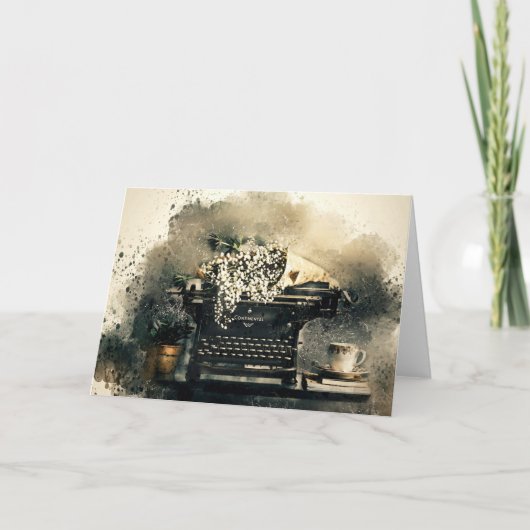 ヴィンテージタイプライター どんなシーンにも使える無地カード カード (正面)