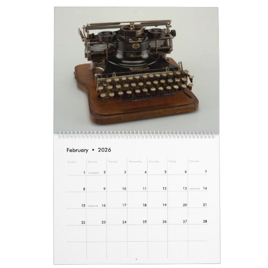ヴィンテージタイプライター – アンティークタイプライターの写真 カレンダー (2月 2026)