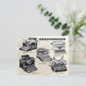 ヴィンテージタイプライター – イラスト ポストカード (スタンド正面)