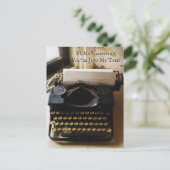 ヴィンテージタイプライター，バレンタインあなたは私のタイプ ポストカード (スタンド正面)