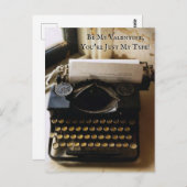 ヴィンテージタイプライター，バレンタインあなたは私のタイプ ポストカード (正面/裏面)