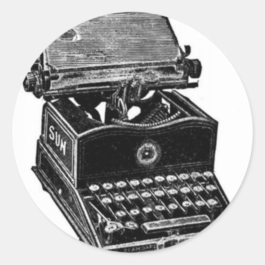 ヴィンテージタイプライター ラウンドシール (正面)