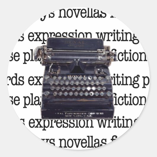 ヴィンテージタイプライター ラウンドシール (正面)