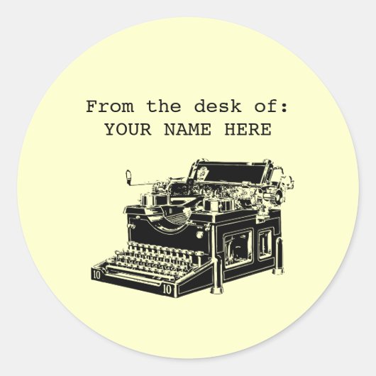 ヴィンテージタイプライター ラウンドシール (正面)