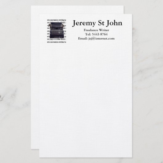 ヴィンテージタイプライター 便箋 (正面/裏面)