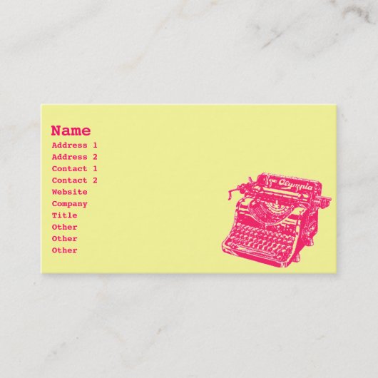 ヴィンテージタイプライター 名刺 (正面)