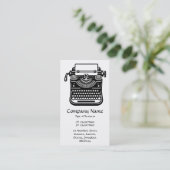ヴィンテージタイプライター – 白 名刺 (スタンド正面)